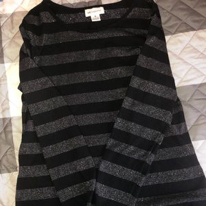 Shimmery black and silver long sleeved shirt